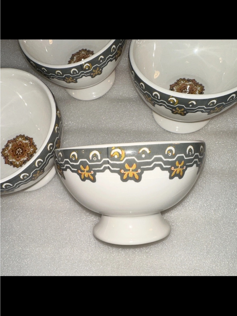 World Market Footed Ceramic Bowls Set of 4